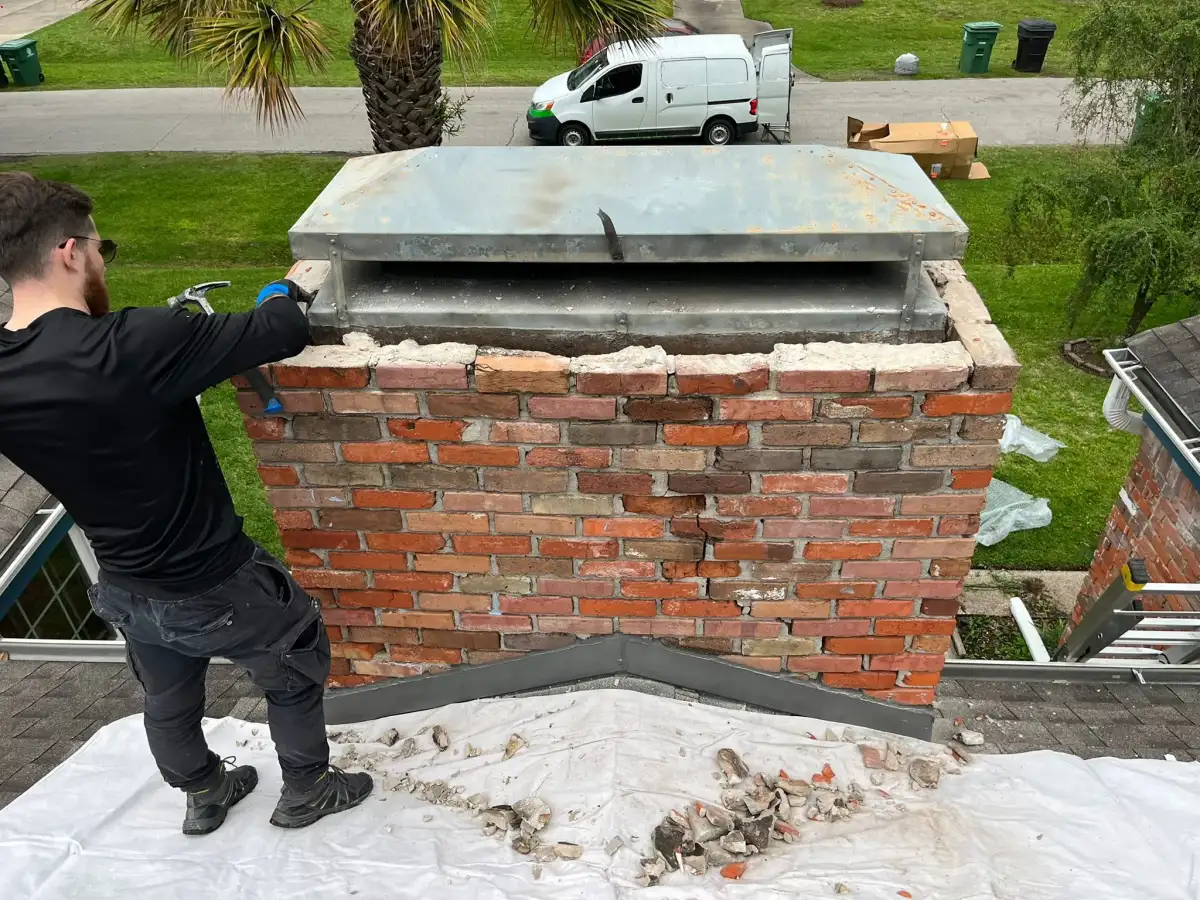 Professional chimney repair work by Lone Star Chimney
