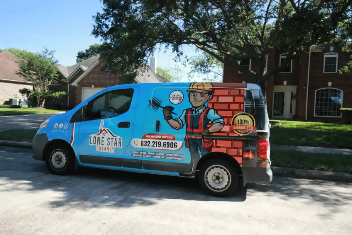 Lone Star Chimney service vehicle ready for professional chimney repair and inspection